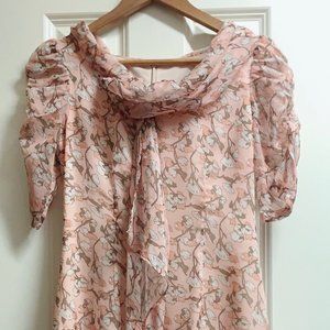 Blush Floral Puff Sleeve Bubble Dress